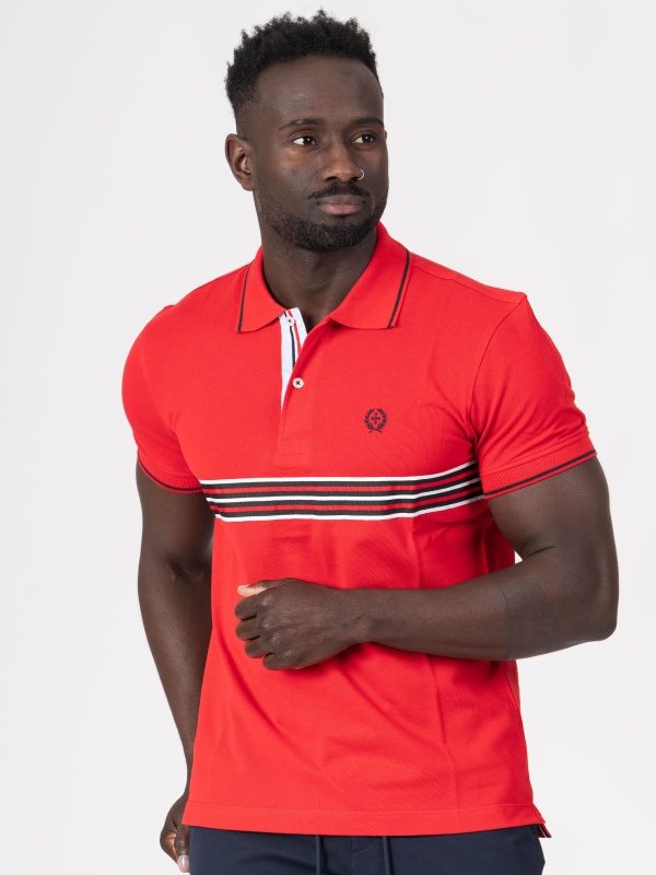 POLO SMK VERMELHO RISCA